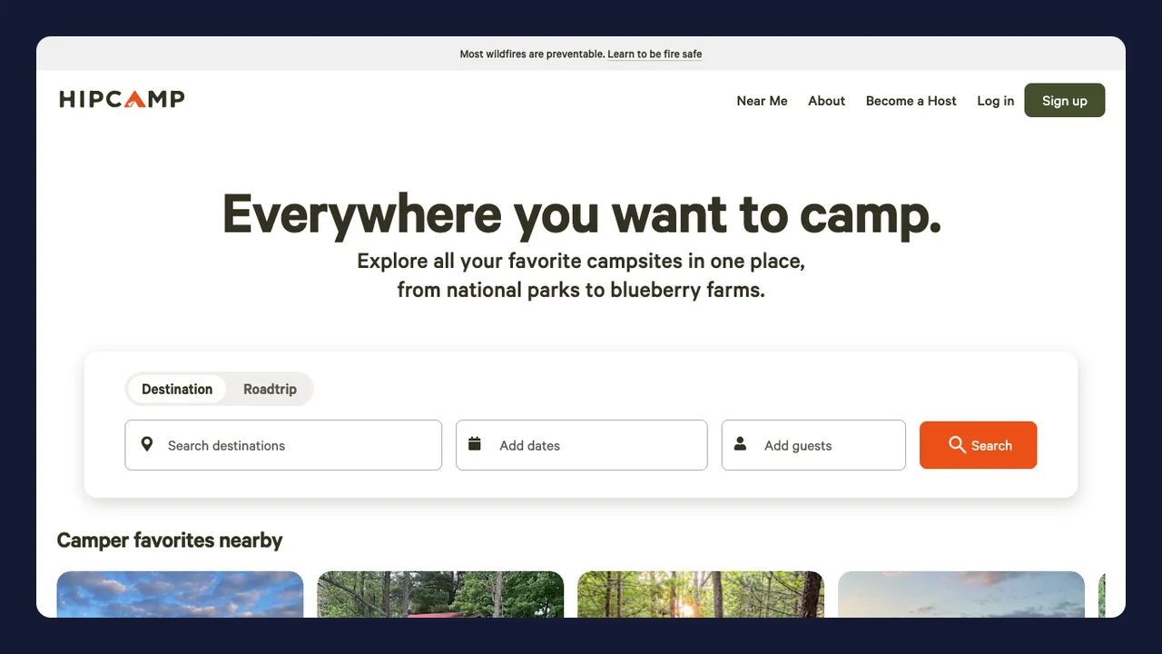 Hipcamp thumbnail